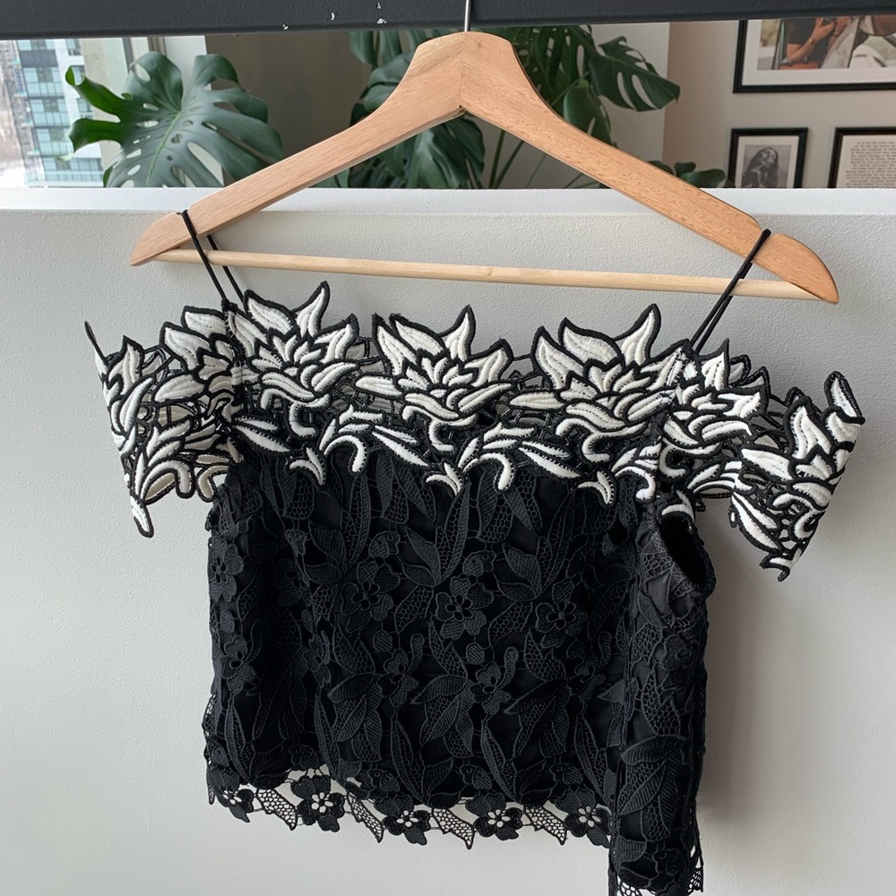 Topshop embellished off shoulder top